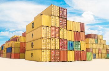 Shipping containers.