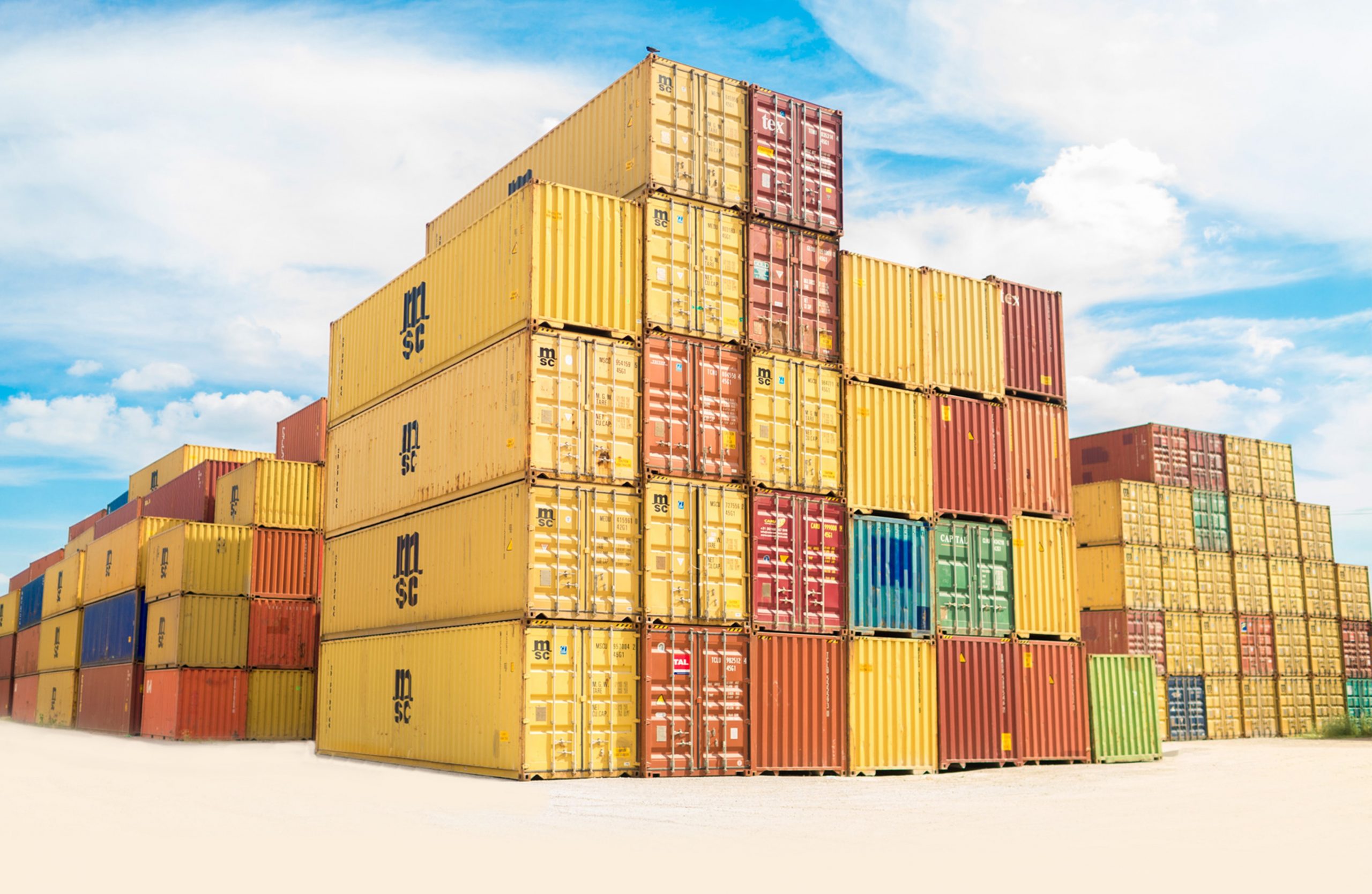 Shipping containers.