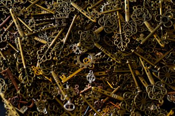 Pile of keys illustrating the security trends and challenges posed to developers highlighted in Zscaler ThreatLabz's latest cybersecurity report for 2024.