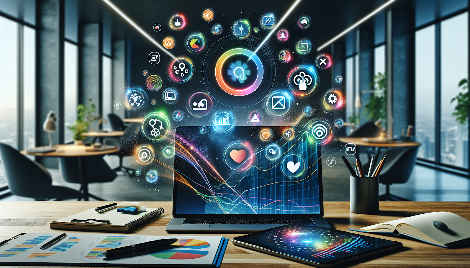 An illustration depicting the significance of productivity in the digital age.